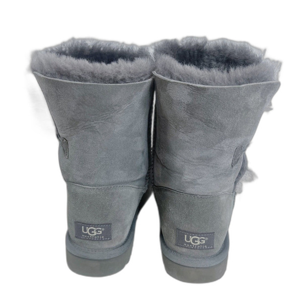 UGG Bailey Button II Short Boot Grey Shearling Boot Women's Size 8 - Picture 7 of 7